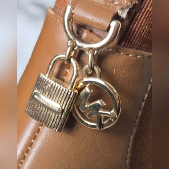 Michael Kors Leather Ankle Boots Women’s 7M Brown Block Heel Chelsea Booties MK - Picture 4 of 12